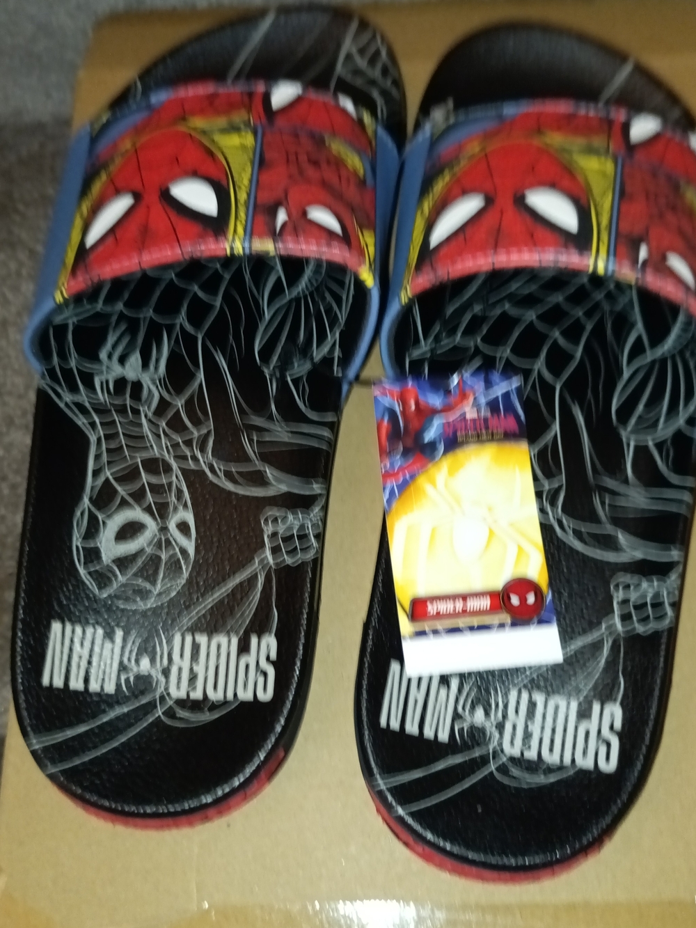 Spiderman Men's NWT Slide Sandals #spiderman #marvel Size 7